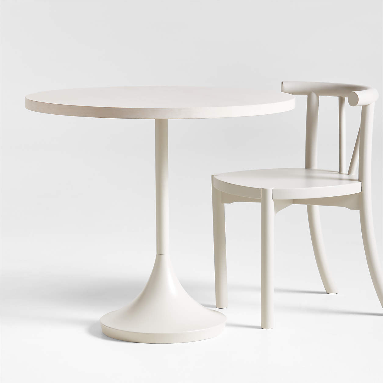 Emme Whitewashed Wood and Cozy Grey Metal 26'' Round Kids Play Table