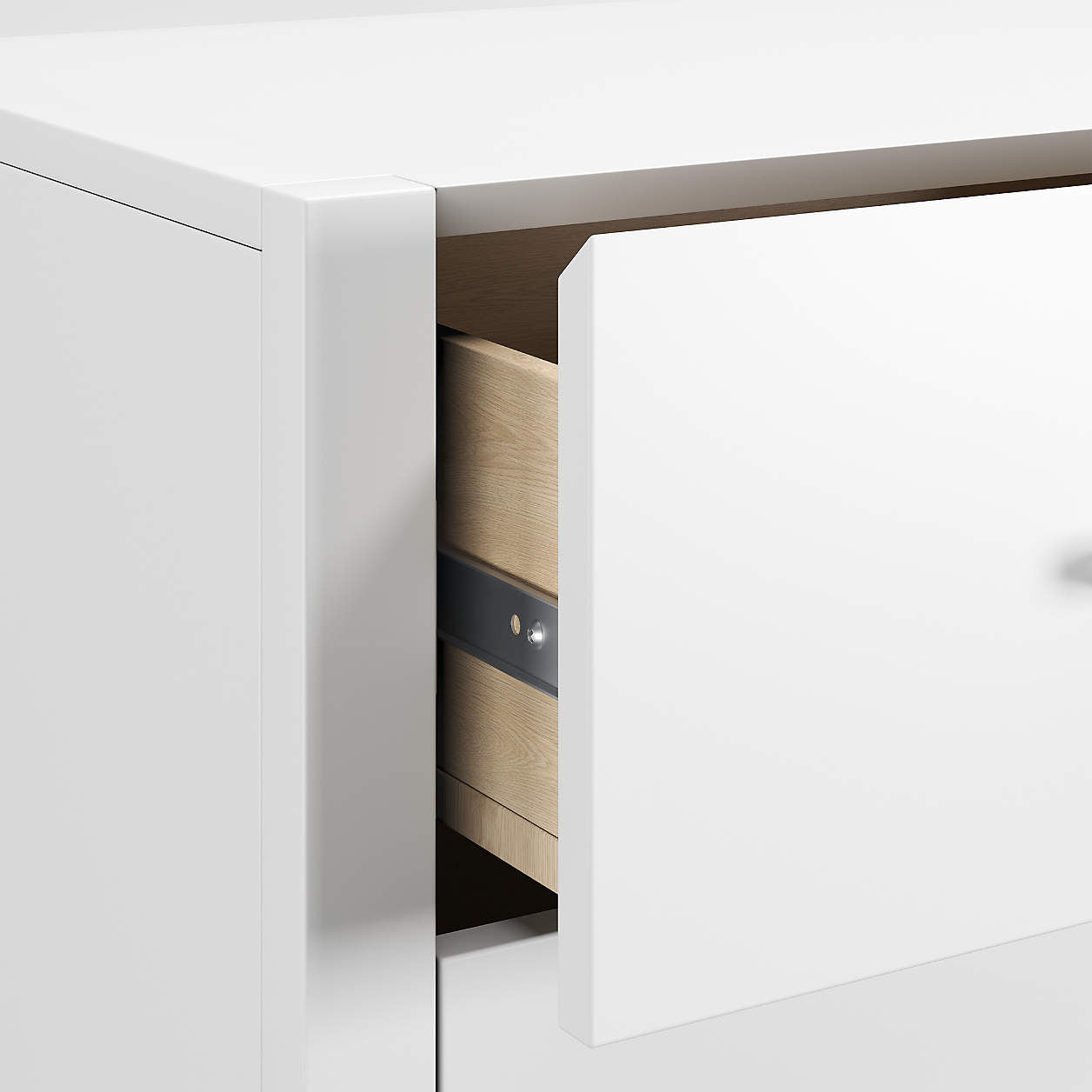 Ever Simple 48" White Wood 6-Drawer Kids Dresser