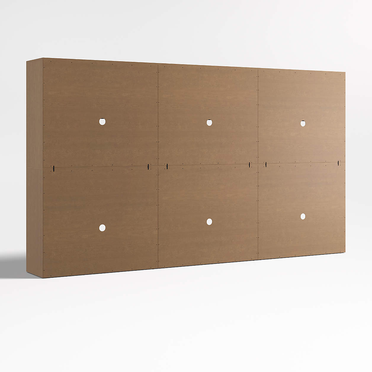 Ever Simple 108" Set of 3 Modular Natural Brown Wood Kids Open Bookcases