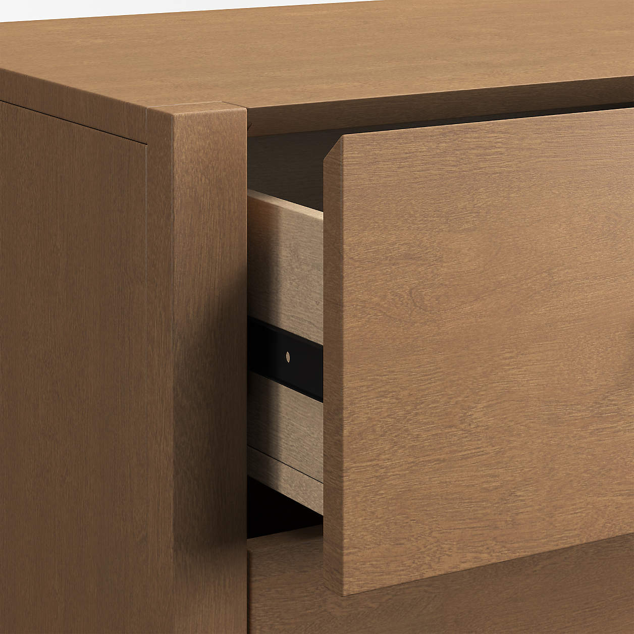 Ever Simple 48" Flax Brown Wood 6-Drawer Kids Dresser