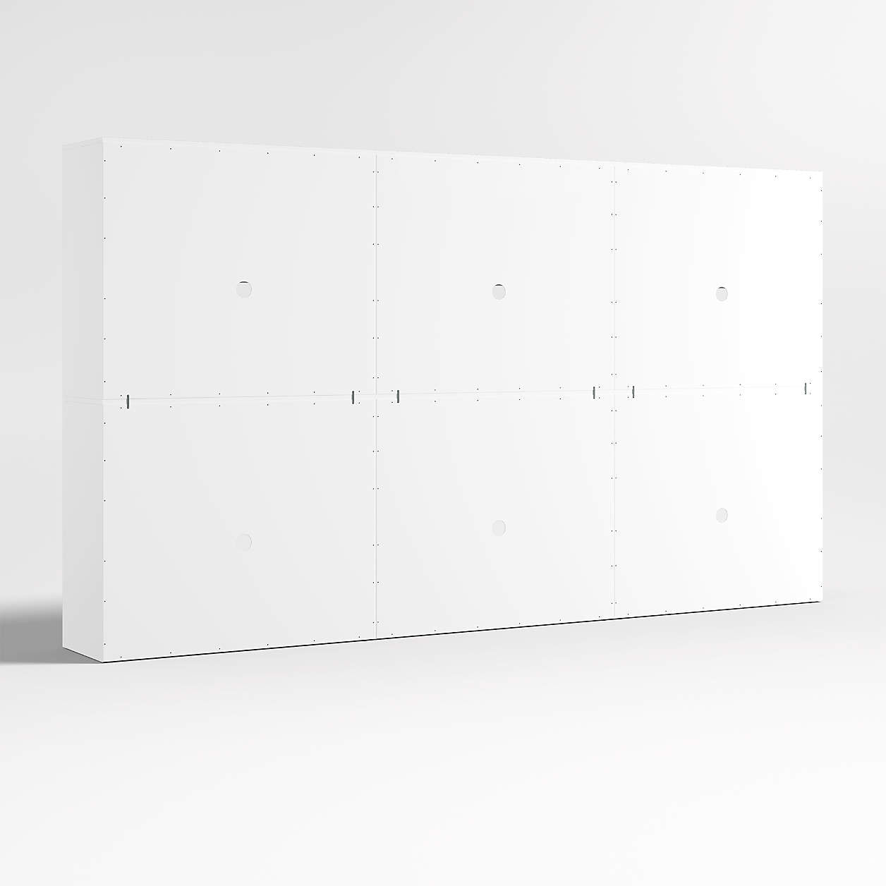 Ever Simple 108" Set of 3 Modular White Wood Kids Open Bookcases