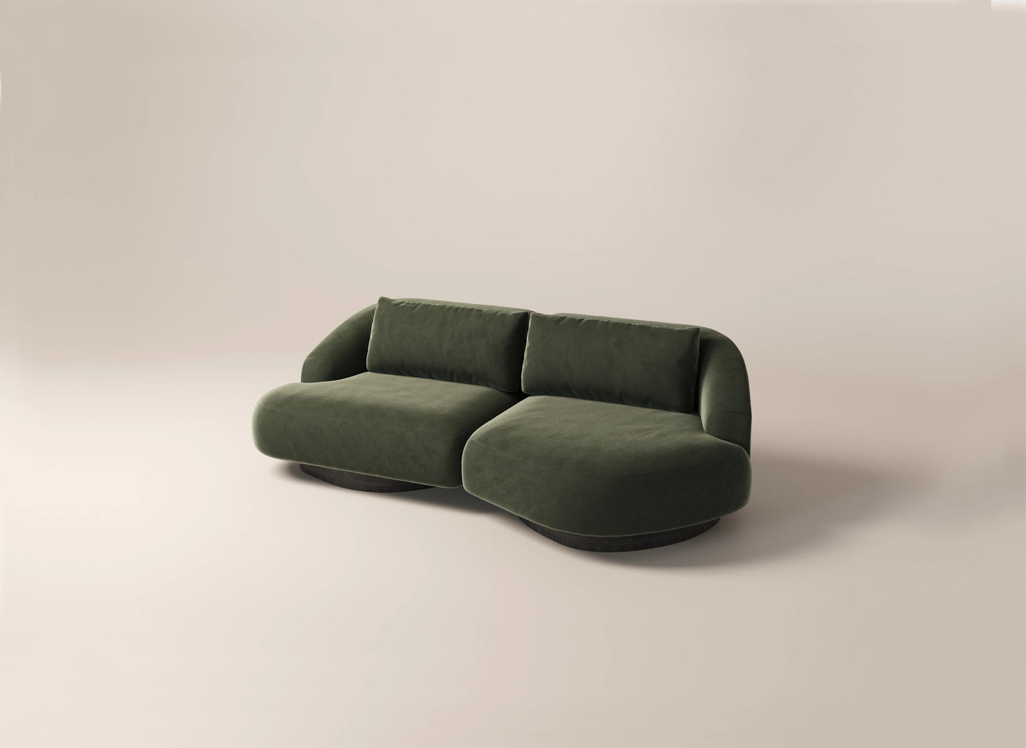 Athena 3-Seater Butterfly Right Sofa - Sage Green Velvet