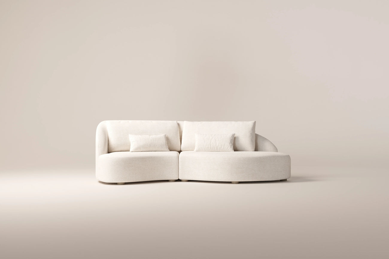 Remo 3-Seater Left Arm Sofa - Off-White Boucle