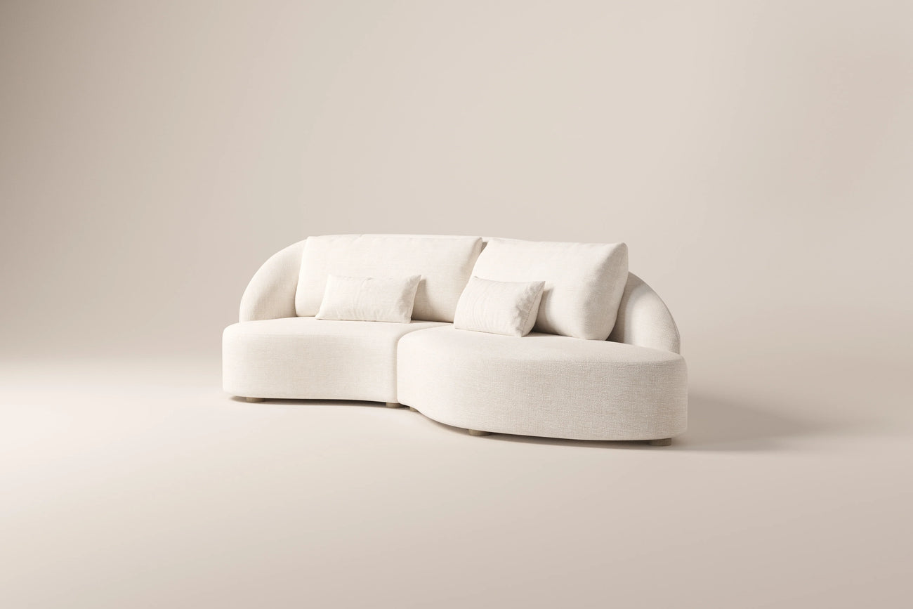 Remo 3-Seater Left Arm Sofa - Off-White Boucle