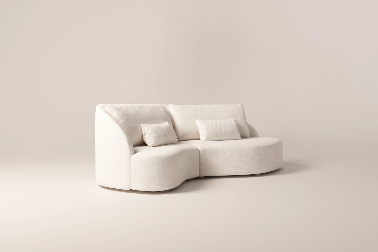 Remo 3-Seater Left Arm Sofa - Off-White Boucle