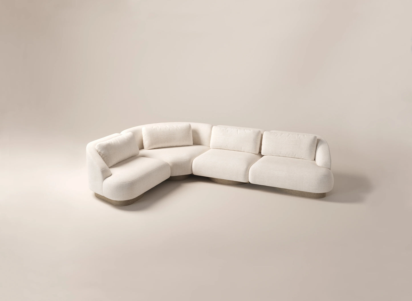 Athena 5-Seater Corner Sofa - Off-White Boucle