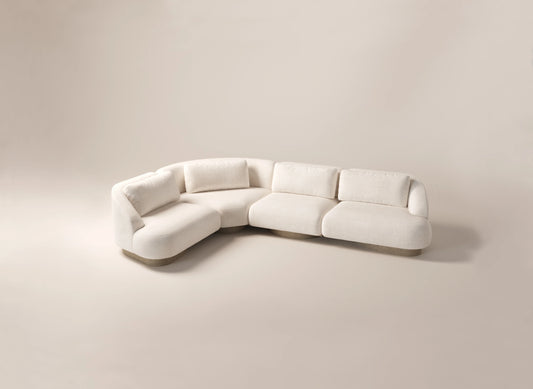 Athena 5-Seater Corner Sofa - Off-White Boucle
