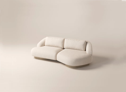 Athena 3-Seater Butterfly Right Sofa - Cream Shearling