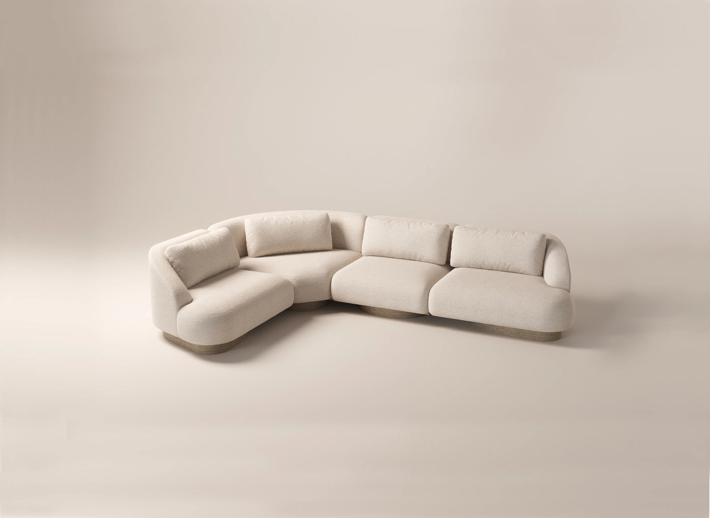 Athena 5-Seater Corner Sofa - Cream Shearling