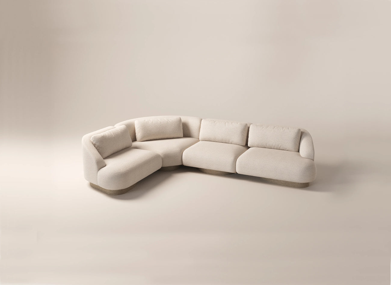Athena 5-Seater Corner Sofa - Cream Shearling