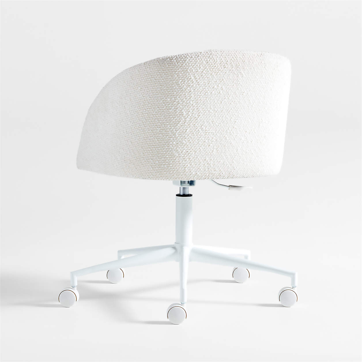 Finch Cream Boucle Kids Desk Chair with Black Base