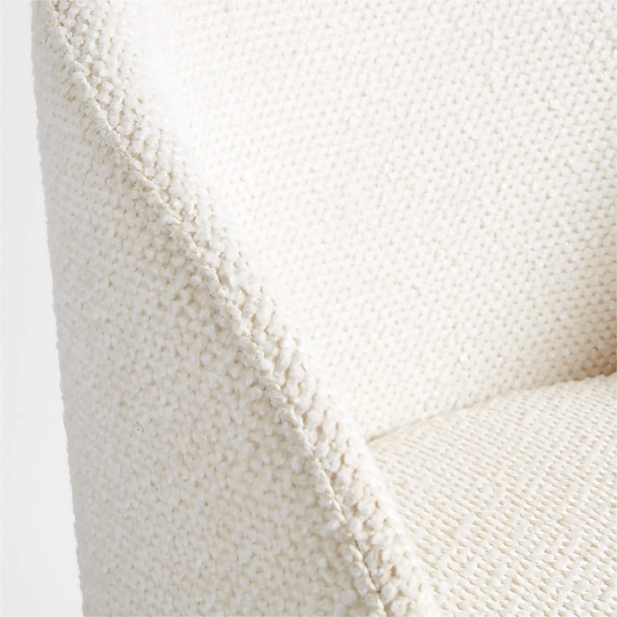 Finch Cream Boucle Kids Desk Chair with Black Base