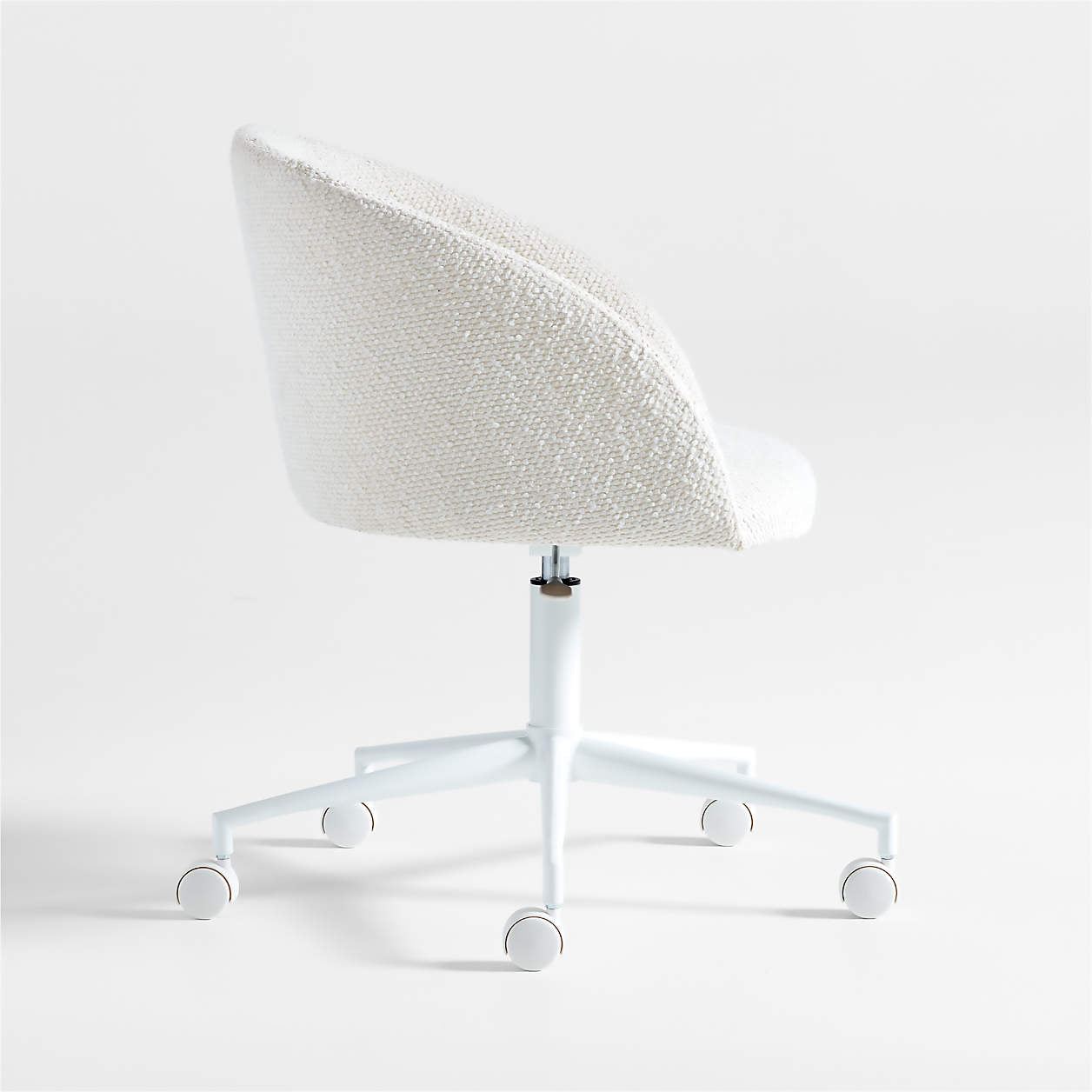 Finch Cream Boucle Kids Desk Chair with Black Base