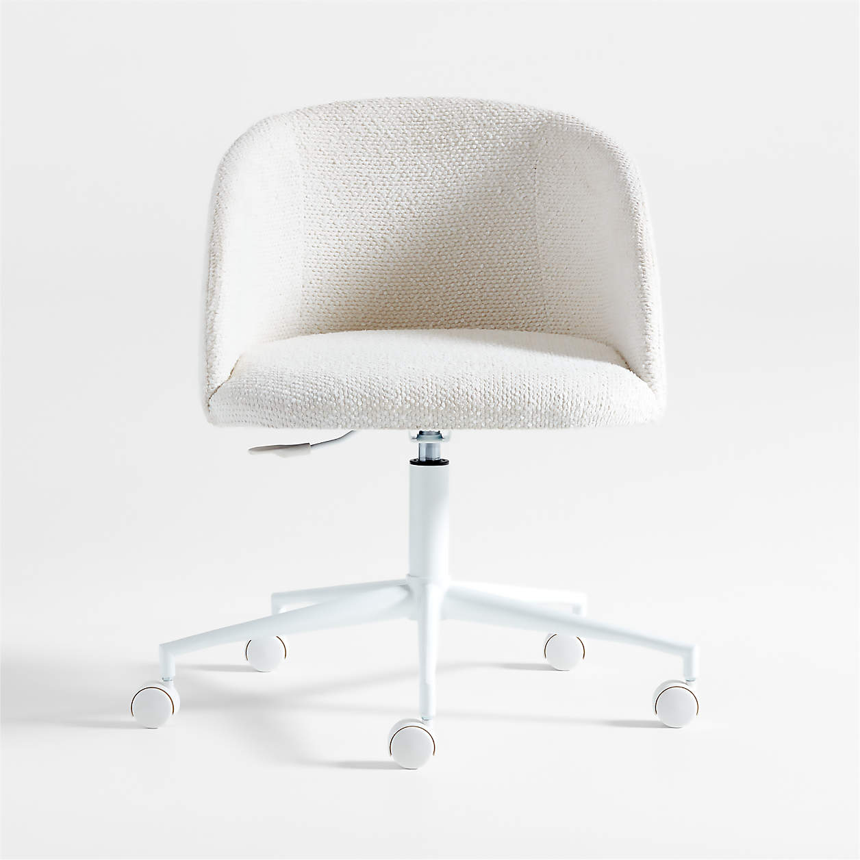 Finch Cream Boucle Kids Desk Chair with Black Base