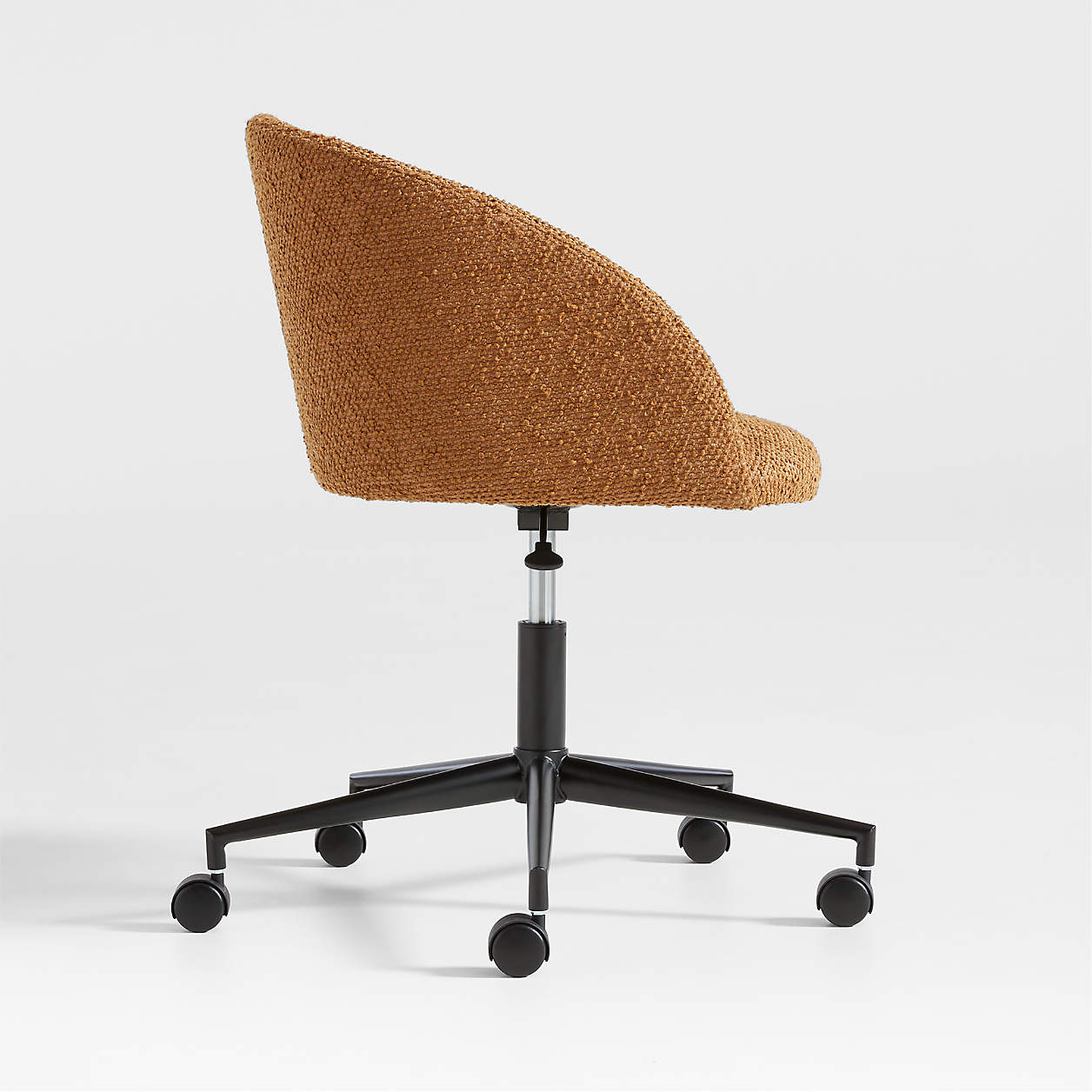Finch Maple Brown Boucle Kids Desk Chair with Black Base