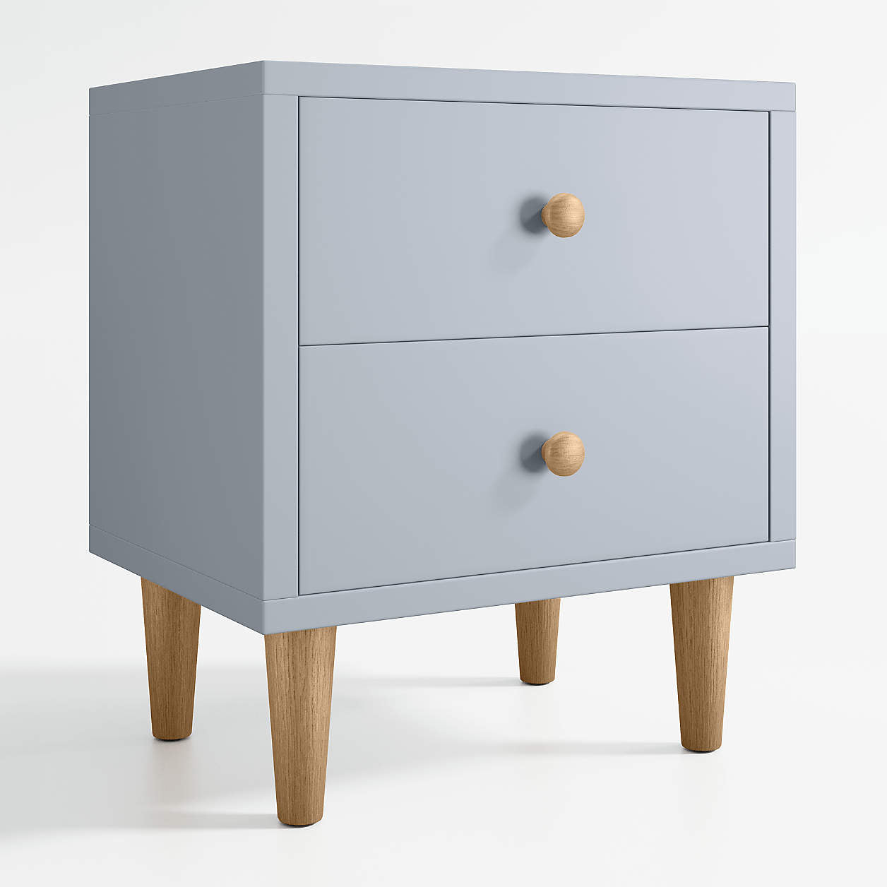 Finn 20" Mist Blue Wood 2-Drawer Kids Nightstand