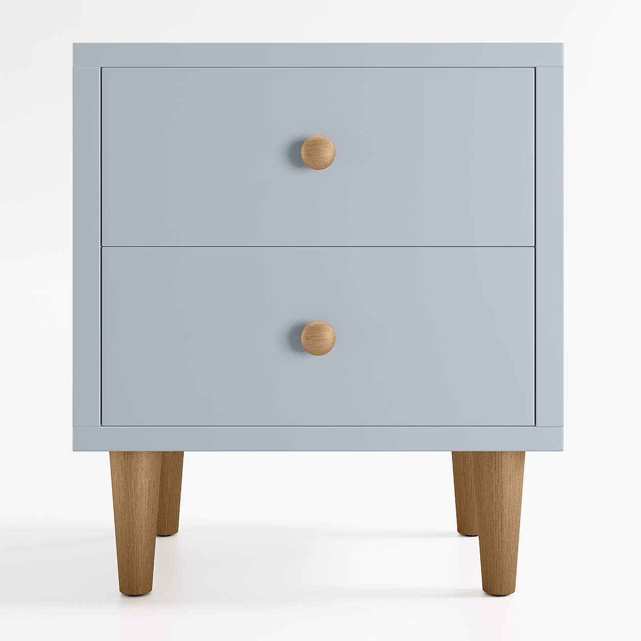 Finn 20" Mist Blue Wood 2-Drawer Kids Nightstand