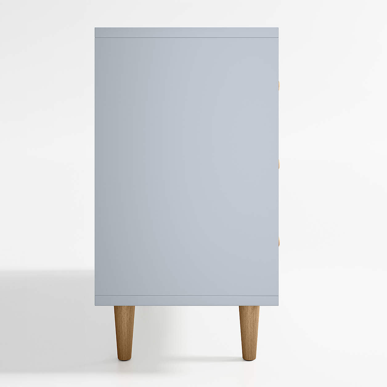 Finn 44" Narrow Mist Blue Wood 3-Drawer Kids Dresser with Door