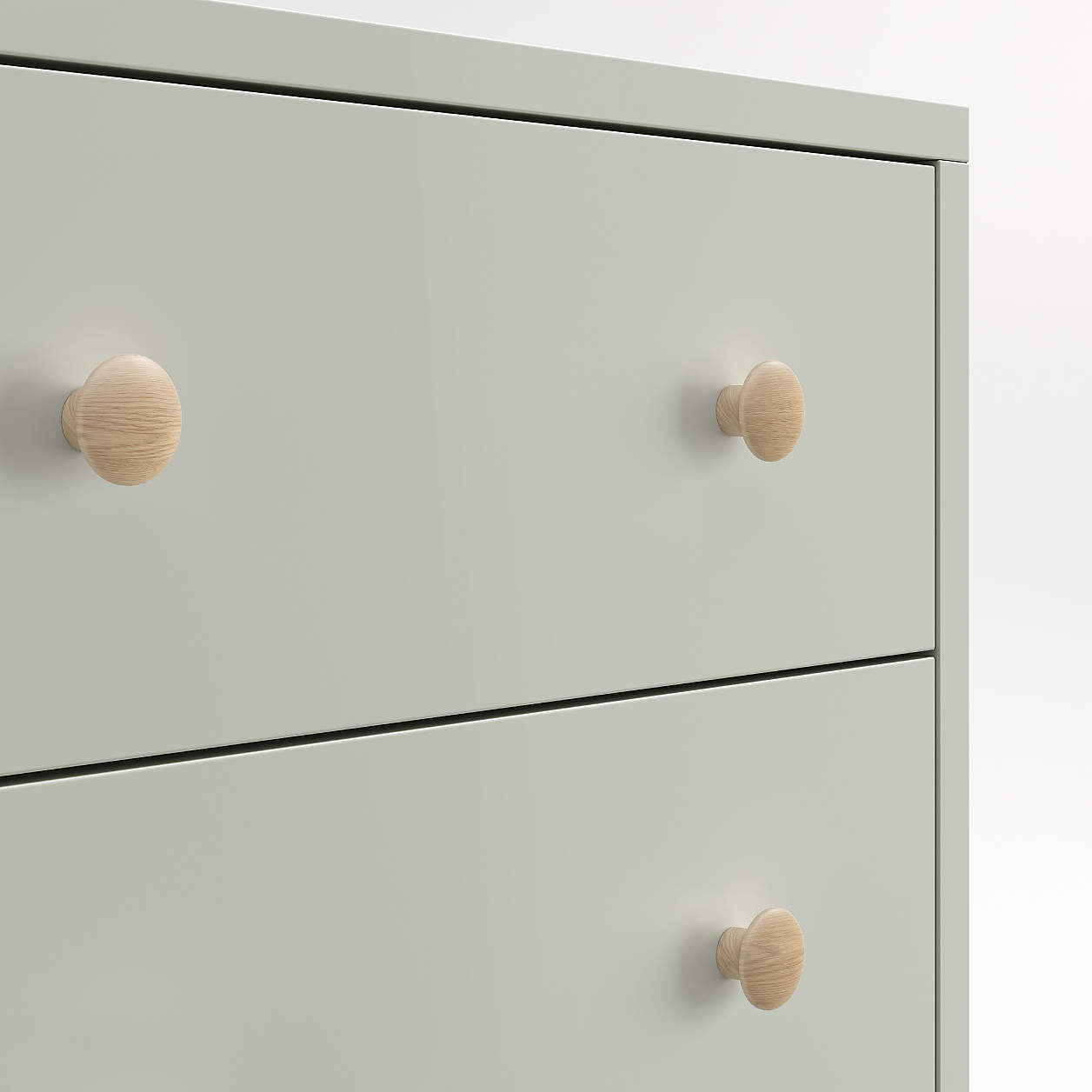 Finn 51" Sage Green Wood Wide 6-Drawer Kids Dresser