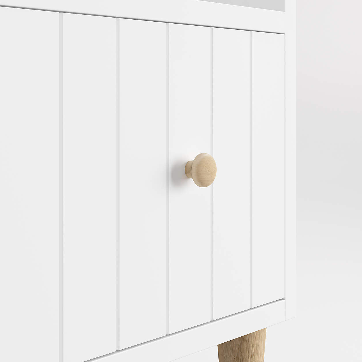 Finn 36" White Wood 3-Shelf Tall Kids Bookcase with Drawer