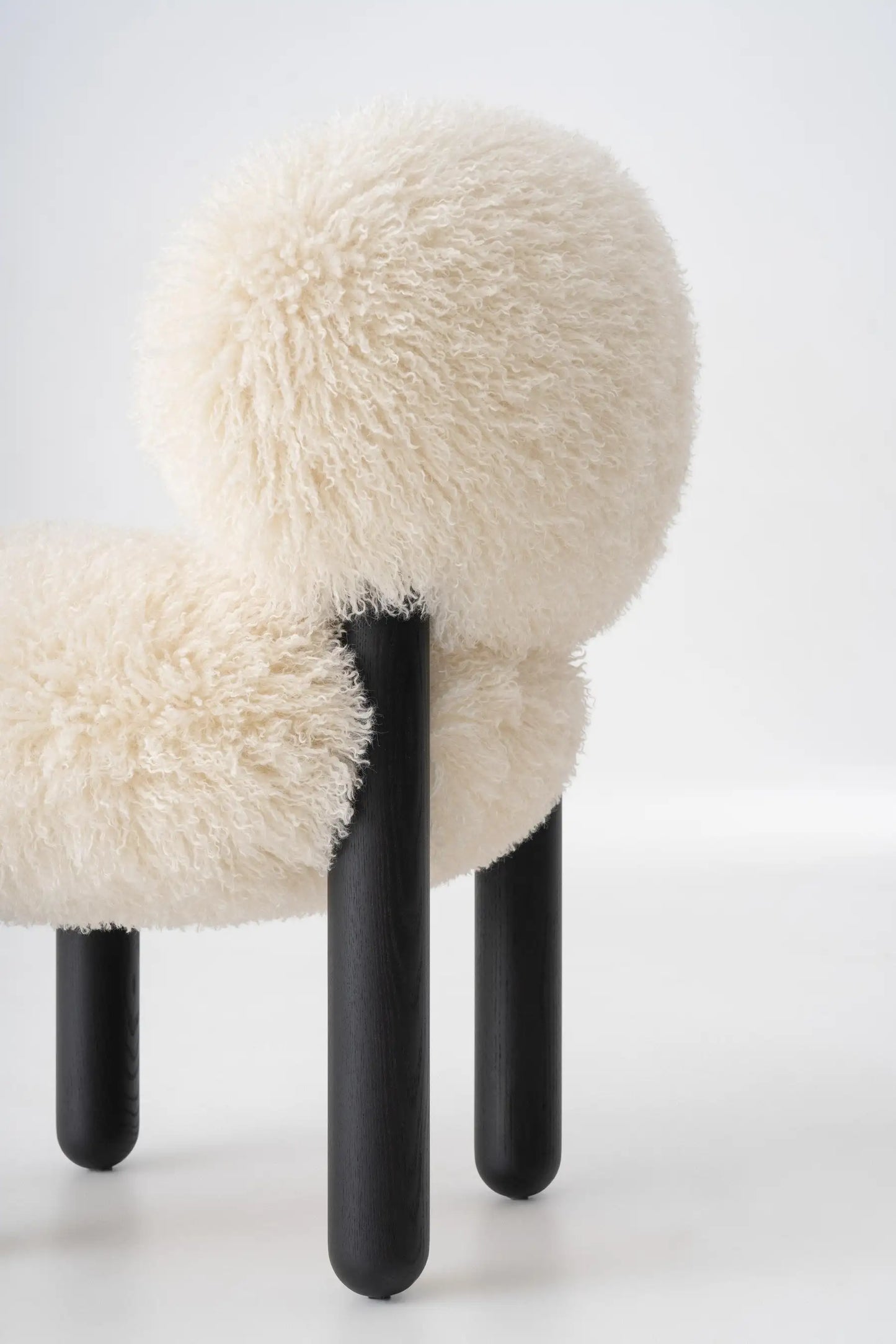 Fluffy Flock Dining Chair Faux Fur, White