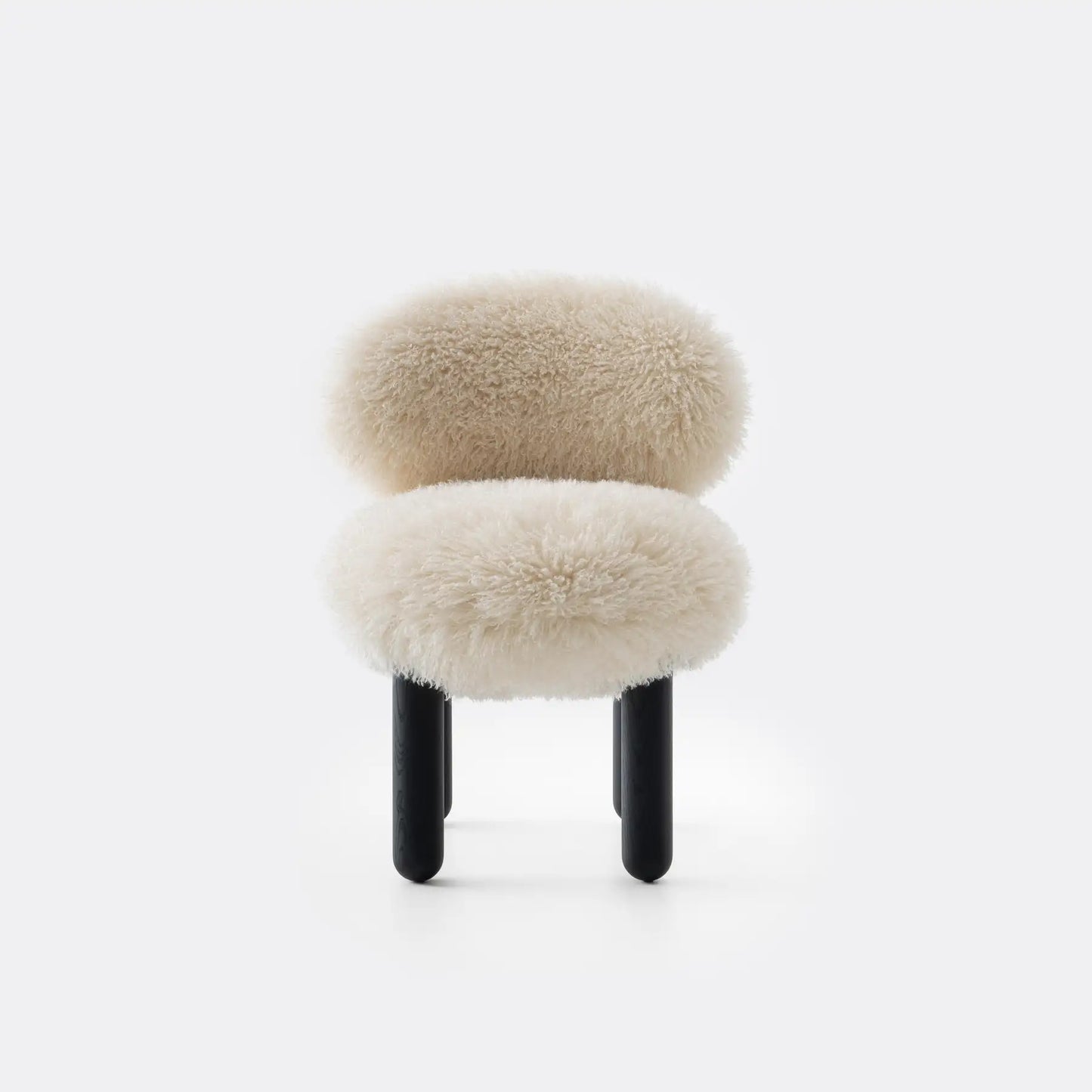 Fluffy Flock Dining Chair Faux Fur, White