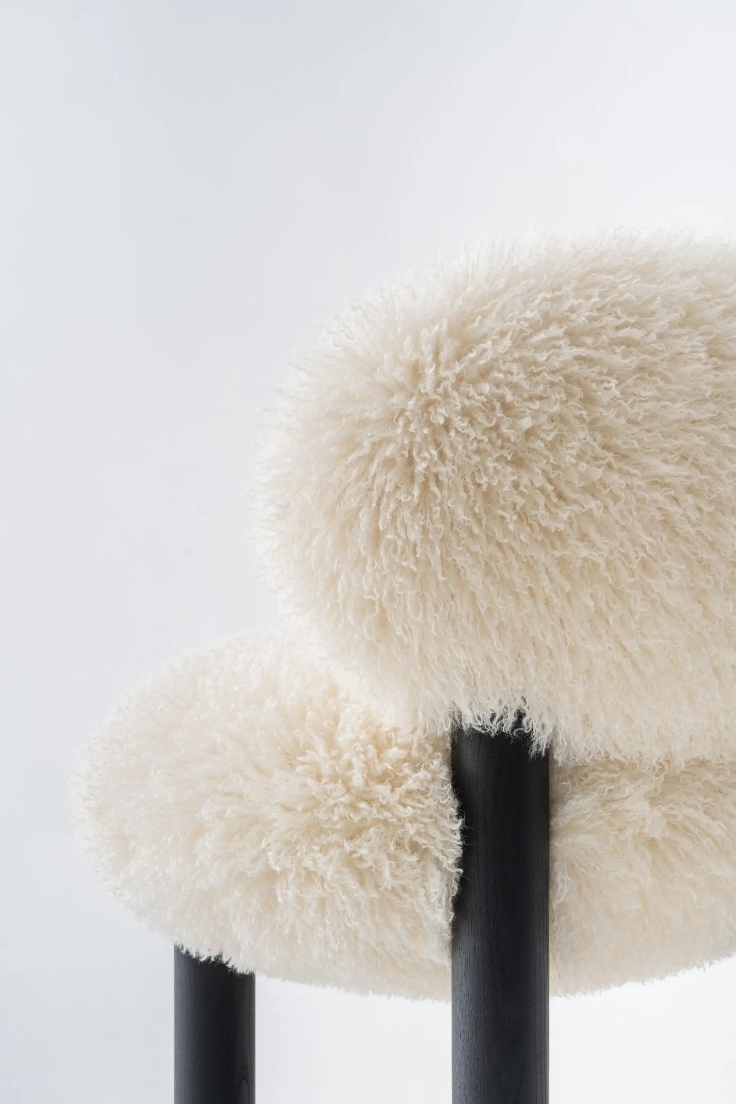Fluffy Flock Dining Chair Faux Fur, White