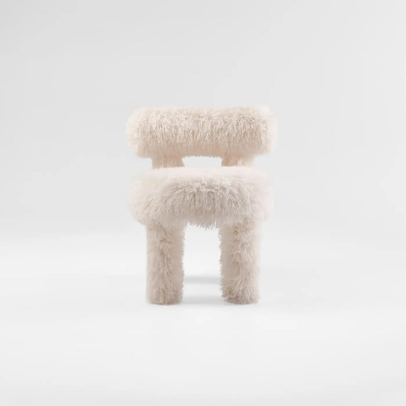 Ivory Teddy Plush Faux Fur Kids Accent Chair