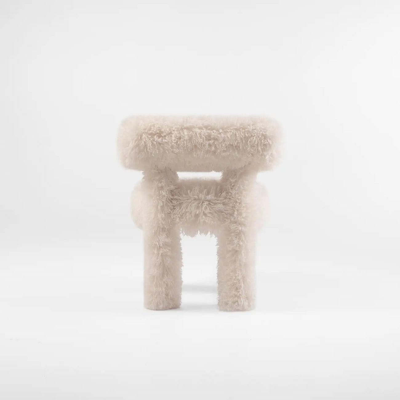 Ivory Teddy Plush Faux Fur Kids Accent Chair