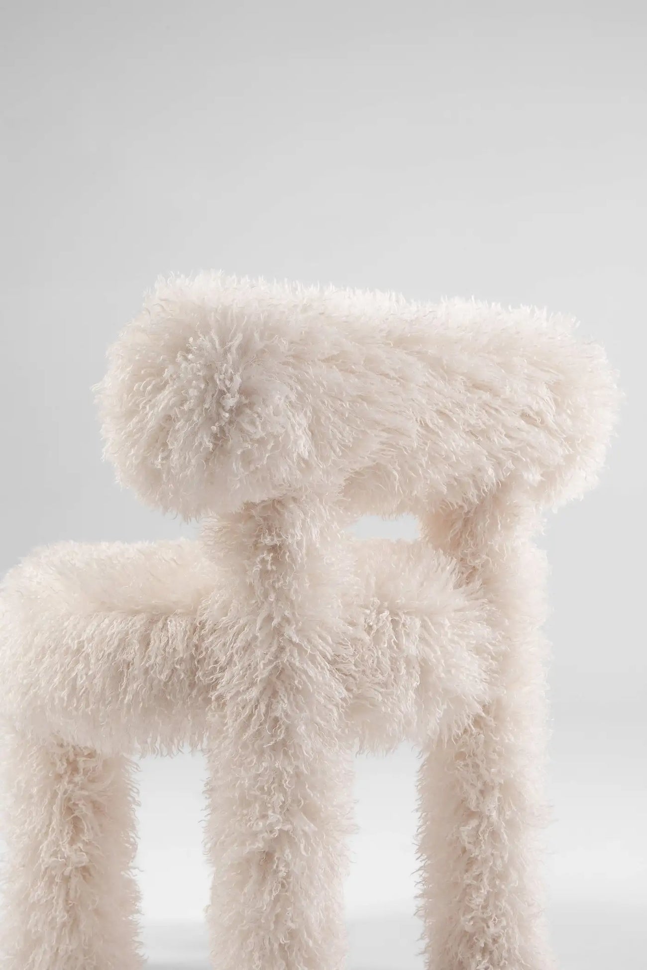 Ivory Teddy Plush Faux Fur Kids Accent Chair