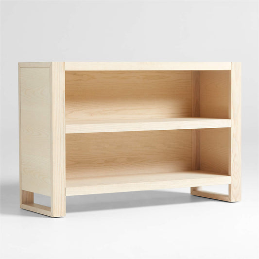 Gemini 45" Sunwashed Ash Wood 2-Shelf Small Kids Bookcase