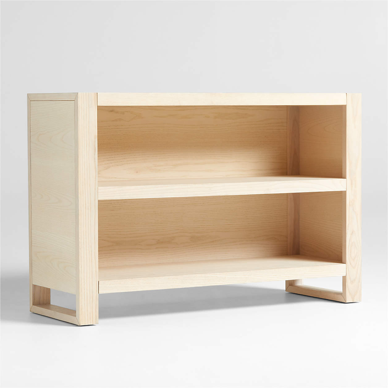 Gemini 45" Sunwashed Ash Wood 2-Shelf Small Kids Bookcase
