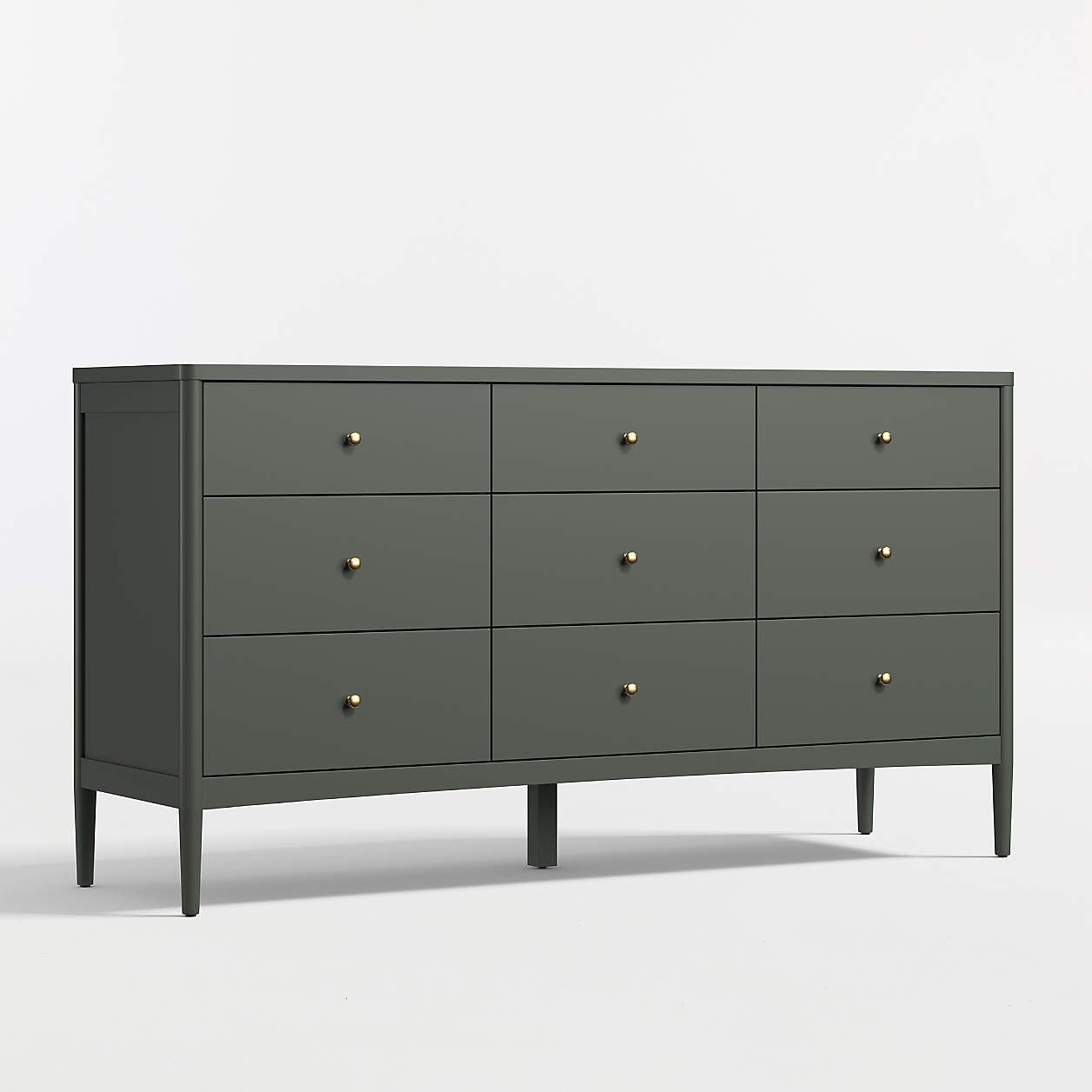 Hampshire 64" Olive Green Extra Wide 9-Drawer Kids Dresser