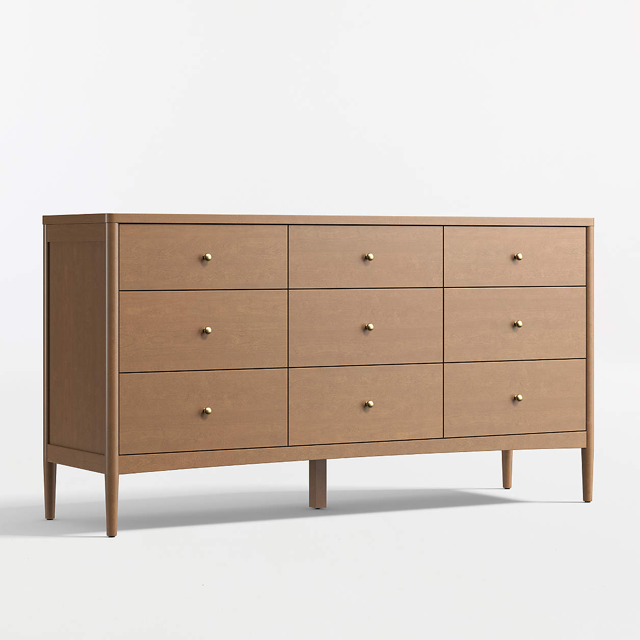 Hampshire 64" Natural Brown Wood Extra Wide 9-Drawer Kids Dresser