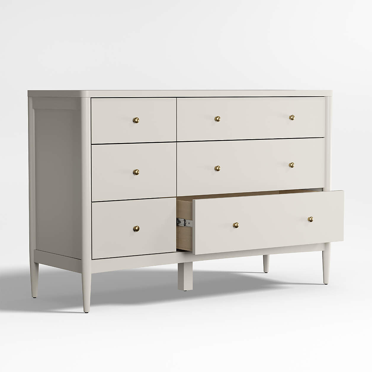 Hampshire 50" Cozy Grey Wood 6-Drawer Kids Dresser