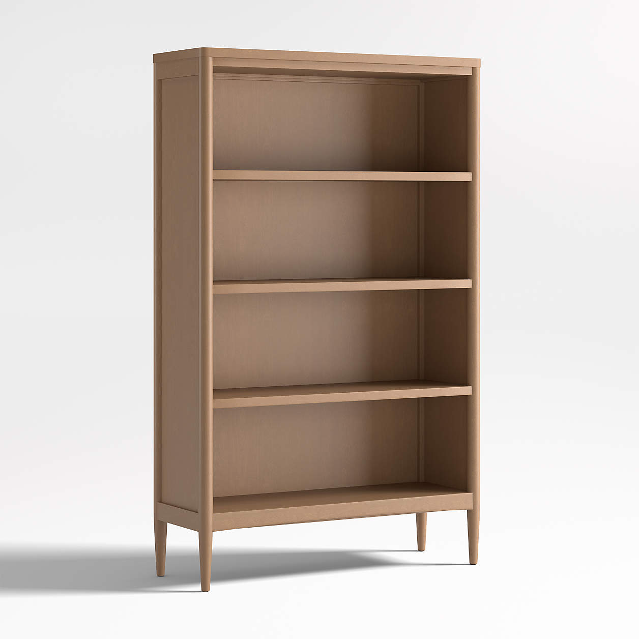 Hampshire 36" Natural Brown Wood 4-Shelf Tall Kids Bookcase