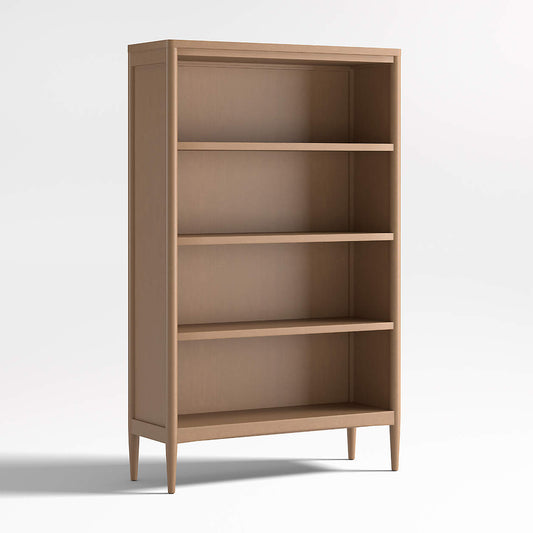 Hampshire 36" Natural Brown Wood 4-Shelf Tall Kids Bookcase