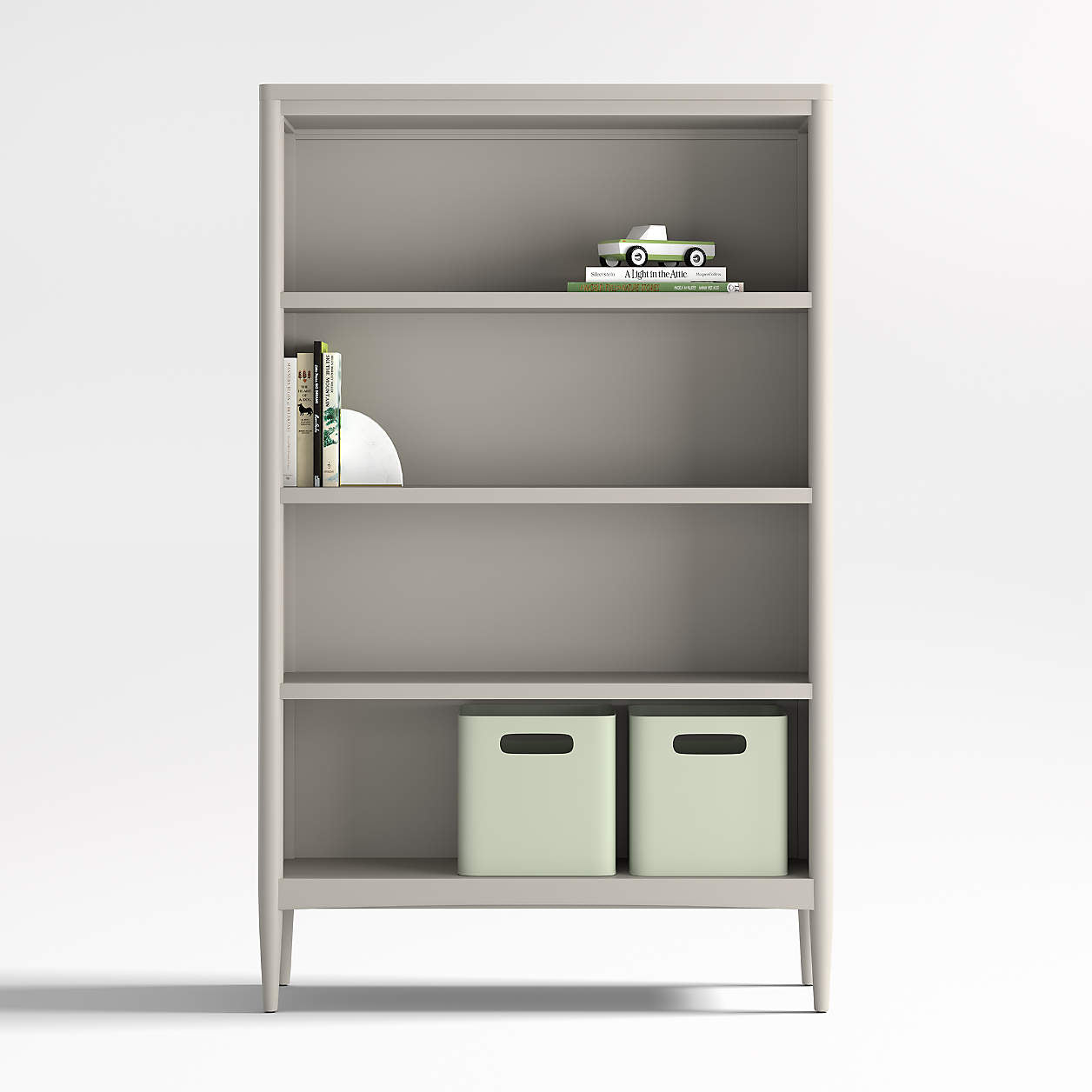 Hampshire 36" Cozy Grey Wood 4-Shelf Tall Kids Bookcase