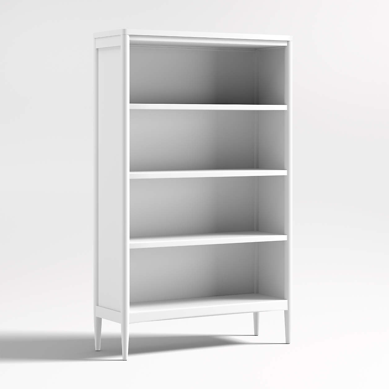 Hampshire 36" White Wood 4-Shelf Tall Kids Bookcase