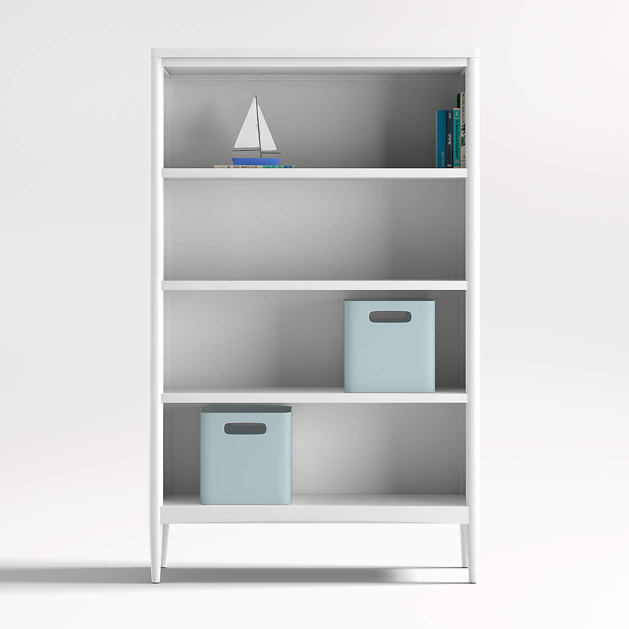 Hampshire 36" White Wood 4-Shelf Tall Kids Bookcase
