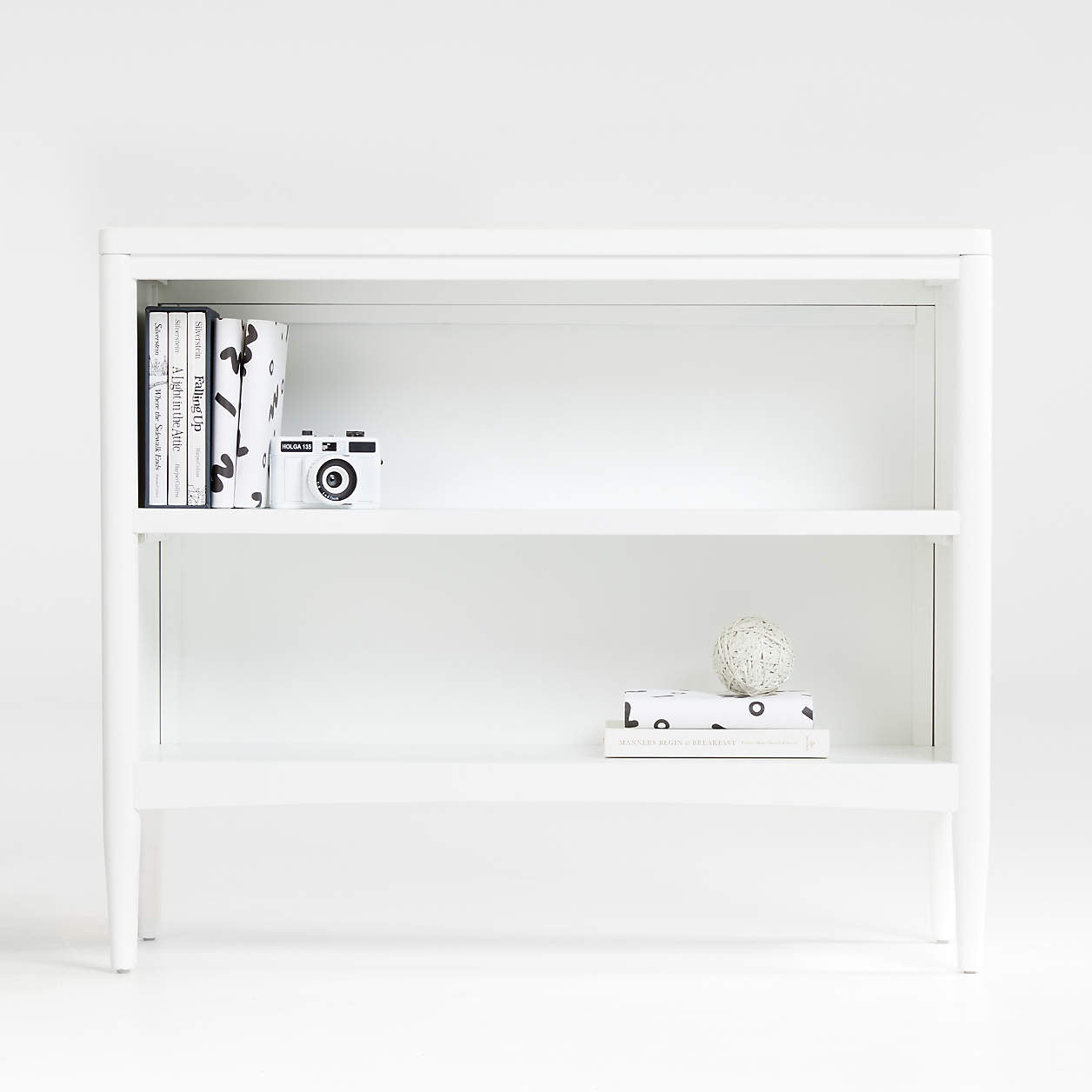 Hampshire 36" White Wood 2-Shelf Small Kids Bookcase