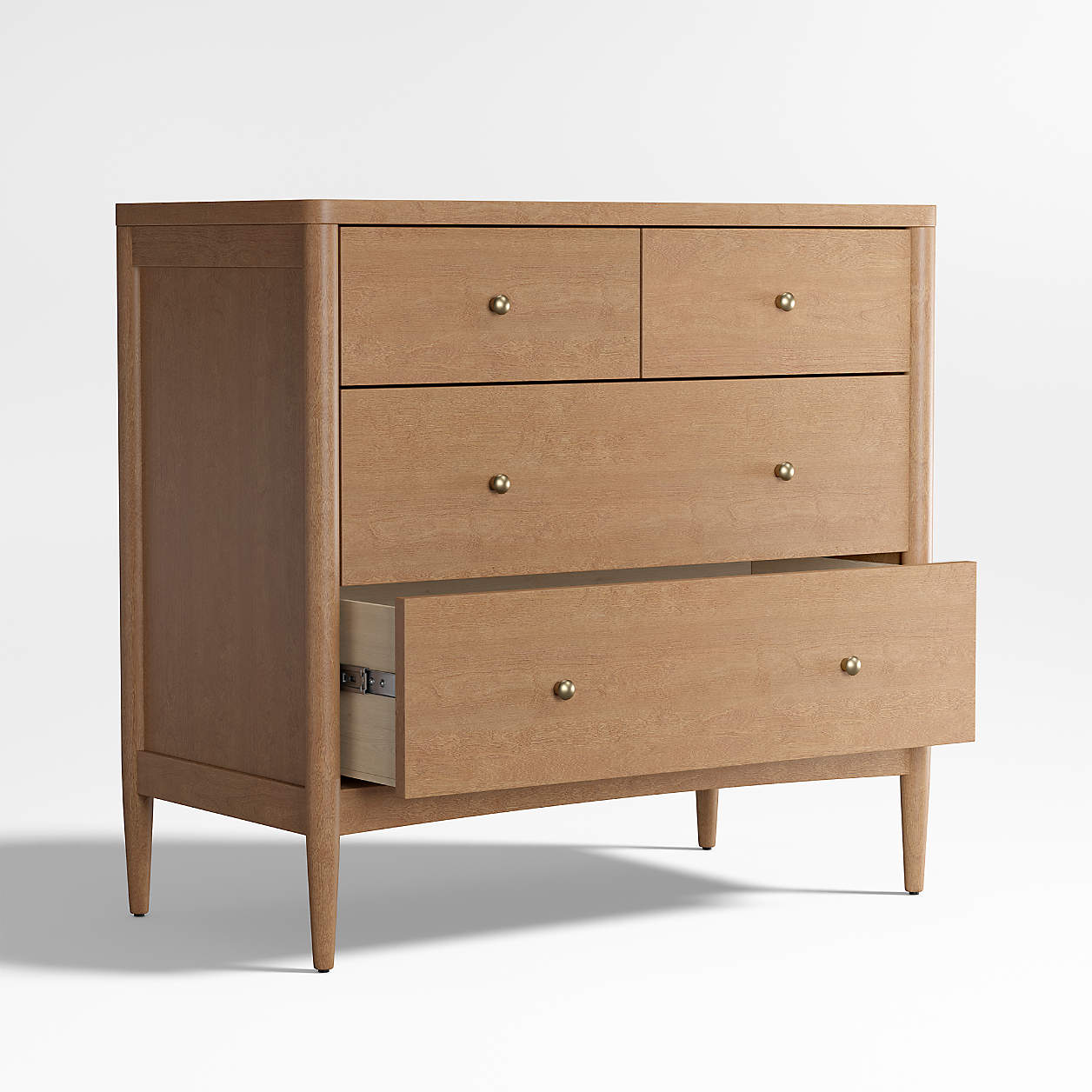 Hampshire 36" Natural Brown Wood 4-Drawer Kids Dresser