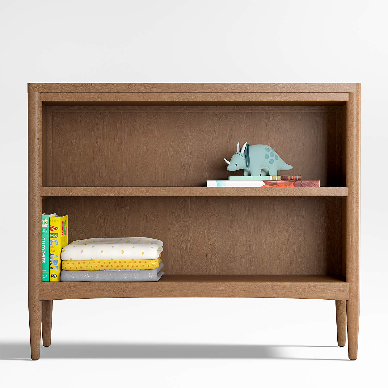 Hampshire 36" Cozy Grey Wood 2-Shelf Small Kids Bookcase