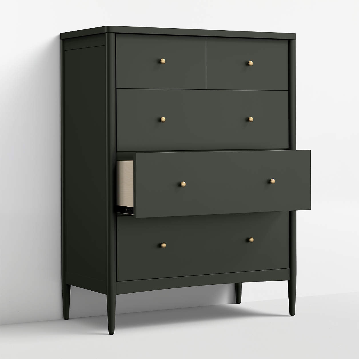 Hampshire 36" Olive Green Wood Tall 5-Drawer Kids Dresser Nestroots Hampshire 36" Olive Green Wood Tall 5-Drawer Kids Dresser Nestroots