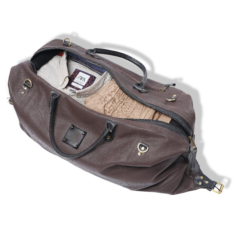 Chestnut Leather Duffle Bag