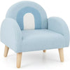 Baby Blue SkyArch Kids Armchair with Wooden LegsPlush Fabric