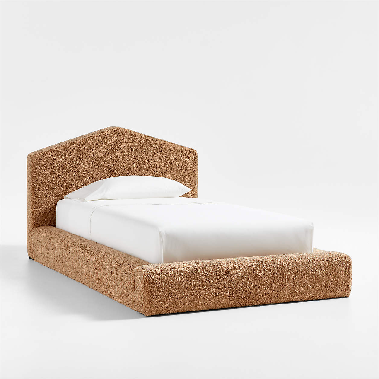 Caramel Arch Brown Boucle Kids Small  Storage Bed