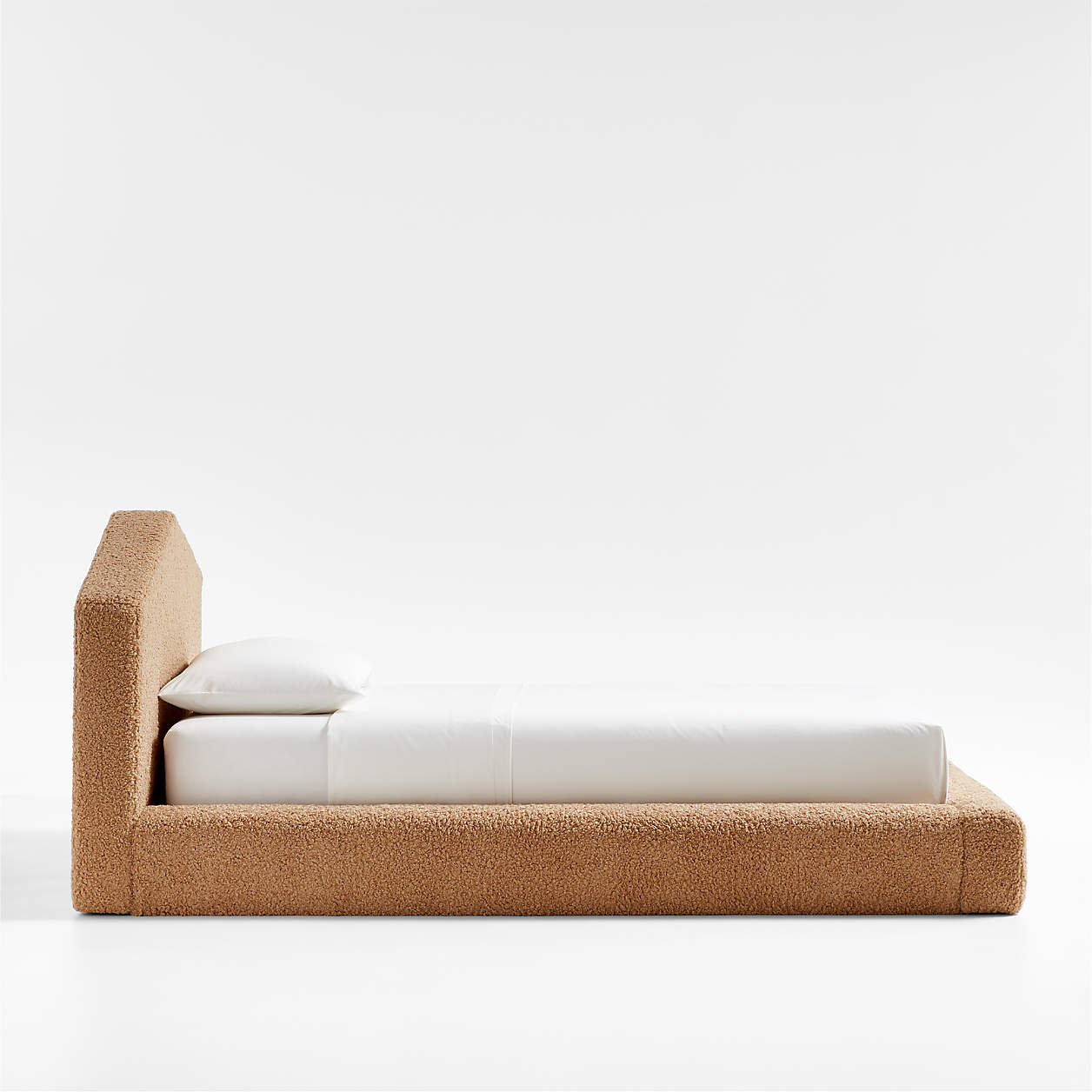 Caramel Arch Brown Boucle Kids Big Hydraulic Storage Bed