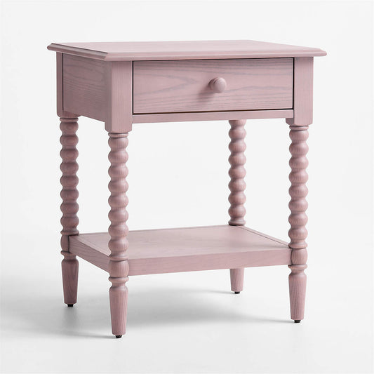 Jenny Lind 21" Dyed Lilac Rose Wood Kids Nightstand with Drawer