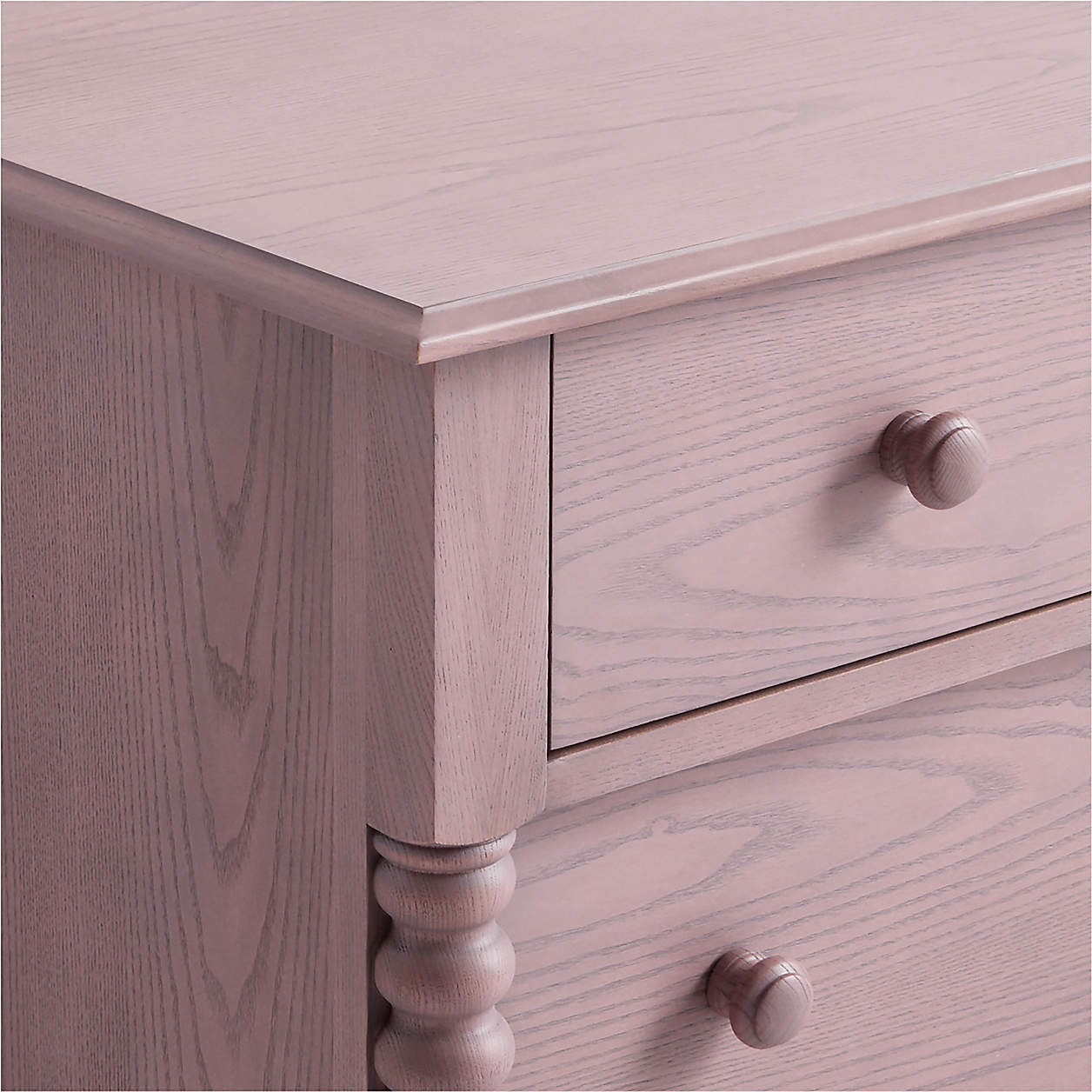 Jenny Lind 54" Dyed Lilac Rose Wood Wide 7-Drawer Kids Dresser